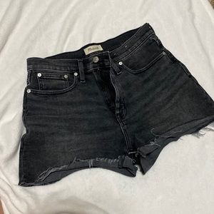 Madewell High Rise Black Denim Shorts